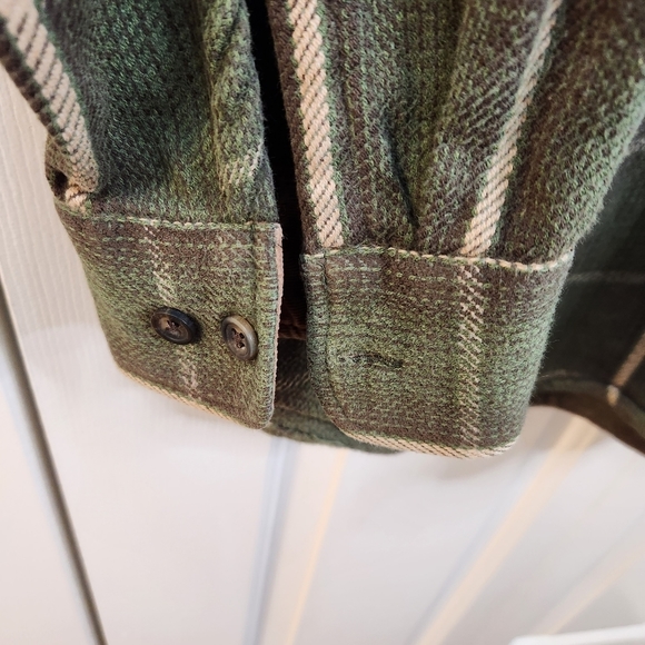 St John's Bay Vintage Green/Tan /Brown Plaid Shirt Men's XL Tall - Picture 6 of 12